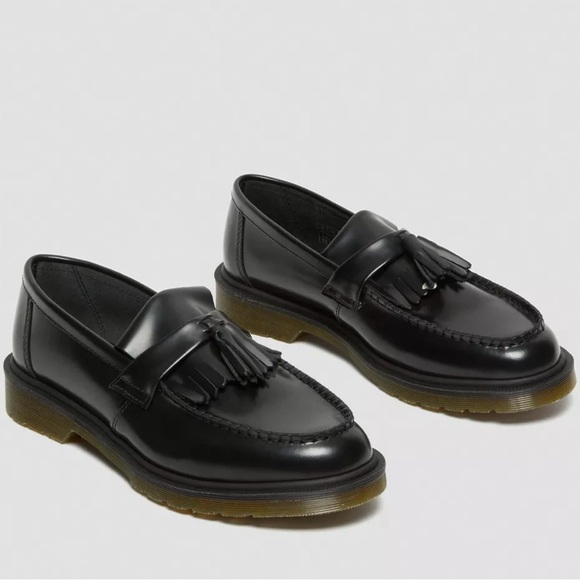 Dr. Martens — Black Adrian Smooth Leather Tassel Loafers